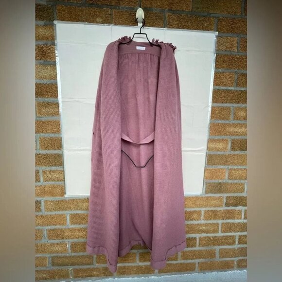Liseuses Poggi 1973 virgin wool dusty pink duster large - Picture 15 of 16